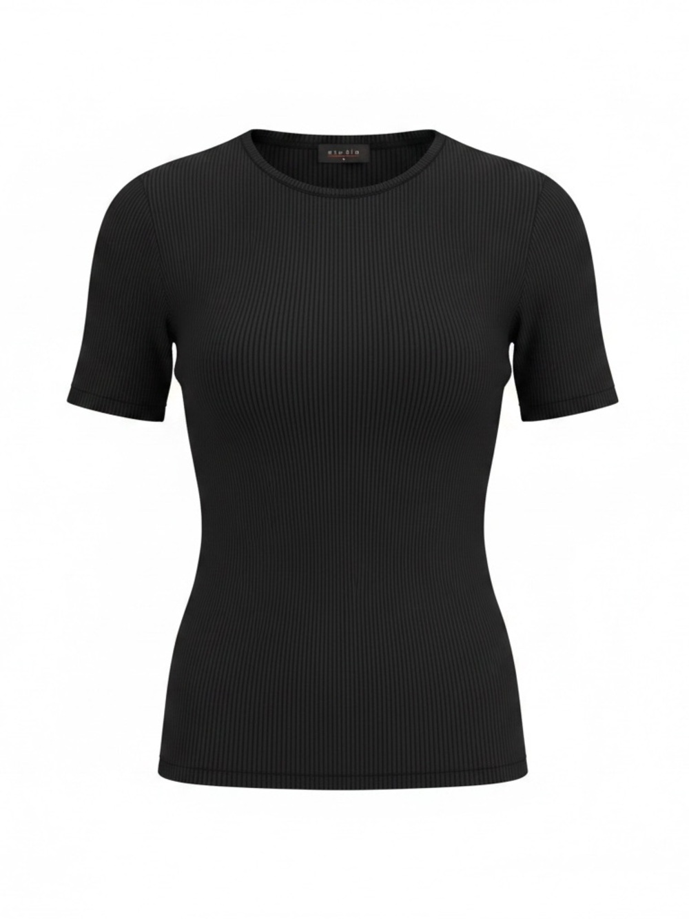 Slim Ribbed Short-Sleeve Top by Aritzia - Black